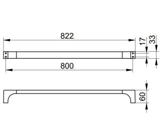 Полотенцедержатель  Keuco Edition 11101130800 хром черный шлифованный